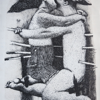 From the memorable Bejarano’s series of engravings, a piece will highlight among the best ones in Cuban art history: Harakiri, this famous work represents the many “final cuttings” that the artist has ventured into. A result more of genuine poetry than engraving, more of the artistic ciphering capacity than of the mastery of plastic by the technique.