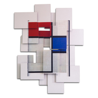 Hander Lara symbolically nullifies the geometric perfection of the neoplasticism expressed in Piet Mondrian’s works of art in his latest collection entitled Art in Theory.  