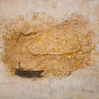 Bejarano’s paintings refer to the portraits of small beings upon whom the full weight of the destiny of mankind seems to fall.